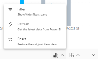 Power BI Data options menu