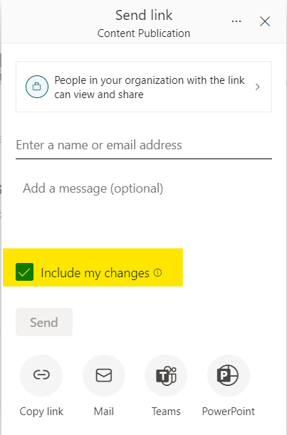 Include report changes in Power BI