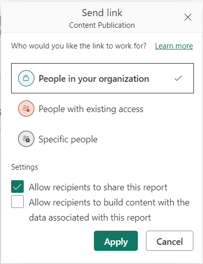 Sharing permissions in Power BI