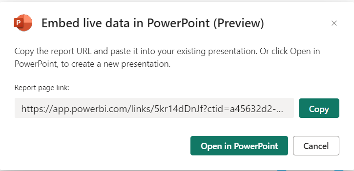 Share to PowerPoint from Power BI