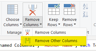 Remove other columns - power query