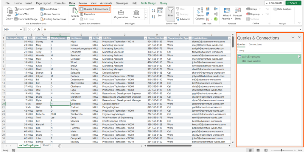 access power query in Excel