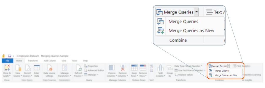 How to merge queries in Power Query