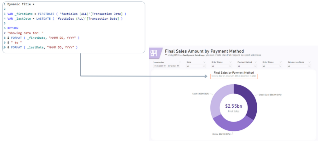 Dynamic titles in Power BI