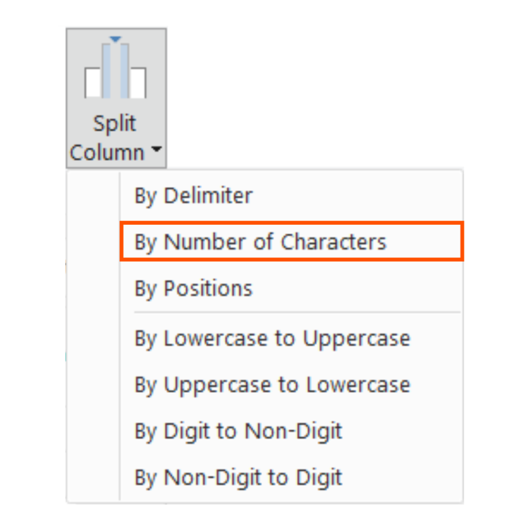 By number of characters split column Power Query