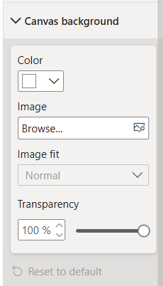 Canvas background settings in Power BI