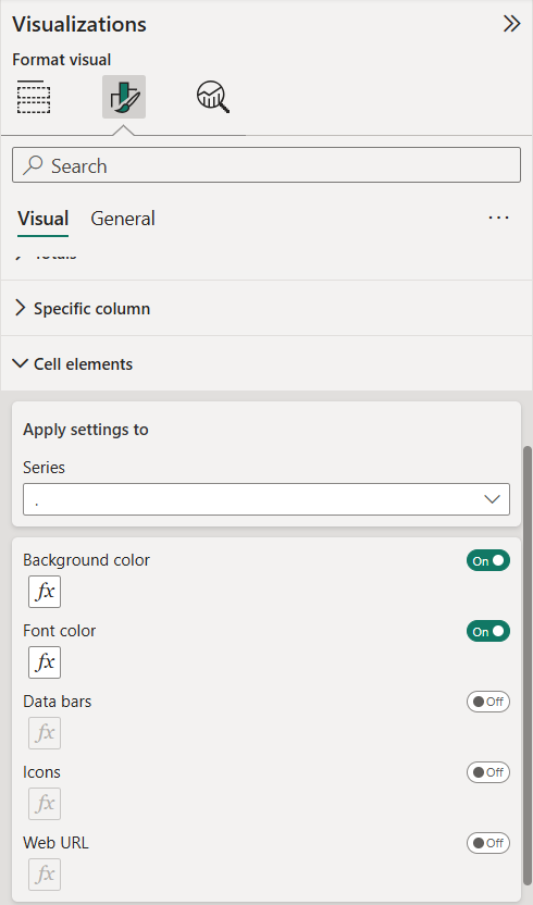 Visualization pane edit cells